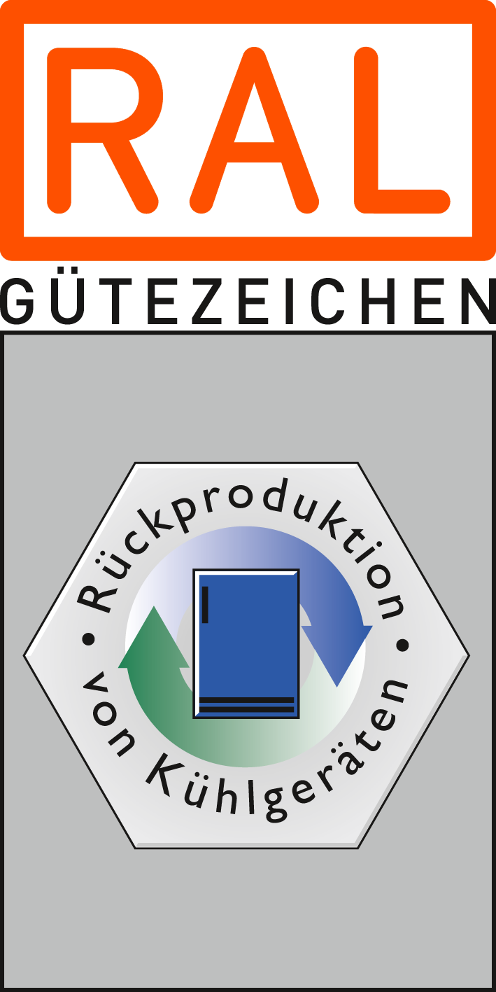 Logo Gütezeichen Rückproduktion von Kühlgeräten