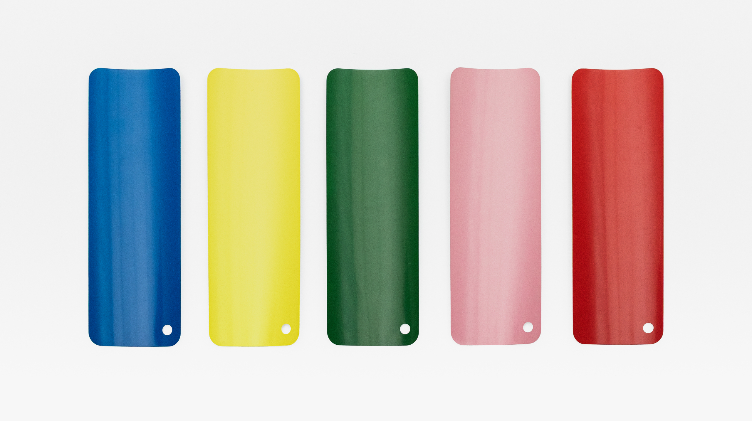 5 Farben aus dem Design vom RAL FARBEN Jubiläumsfaecher