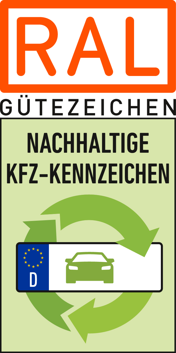 Logo RAL Gütezeichen nachhaltige KFZ-Kennzeichen