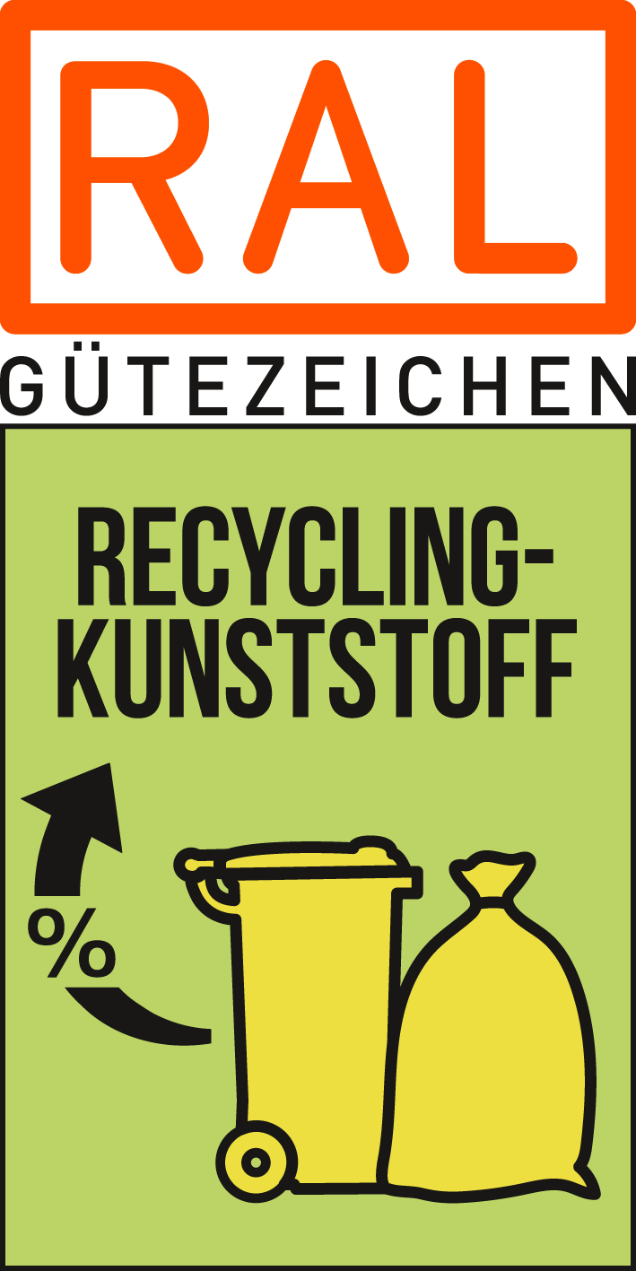 Logo Gütezeichen % Recycling Kunststoff