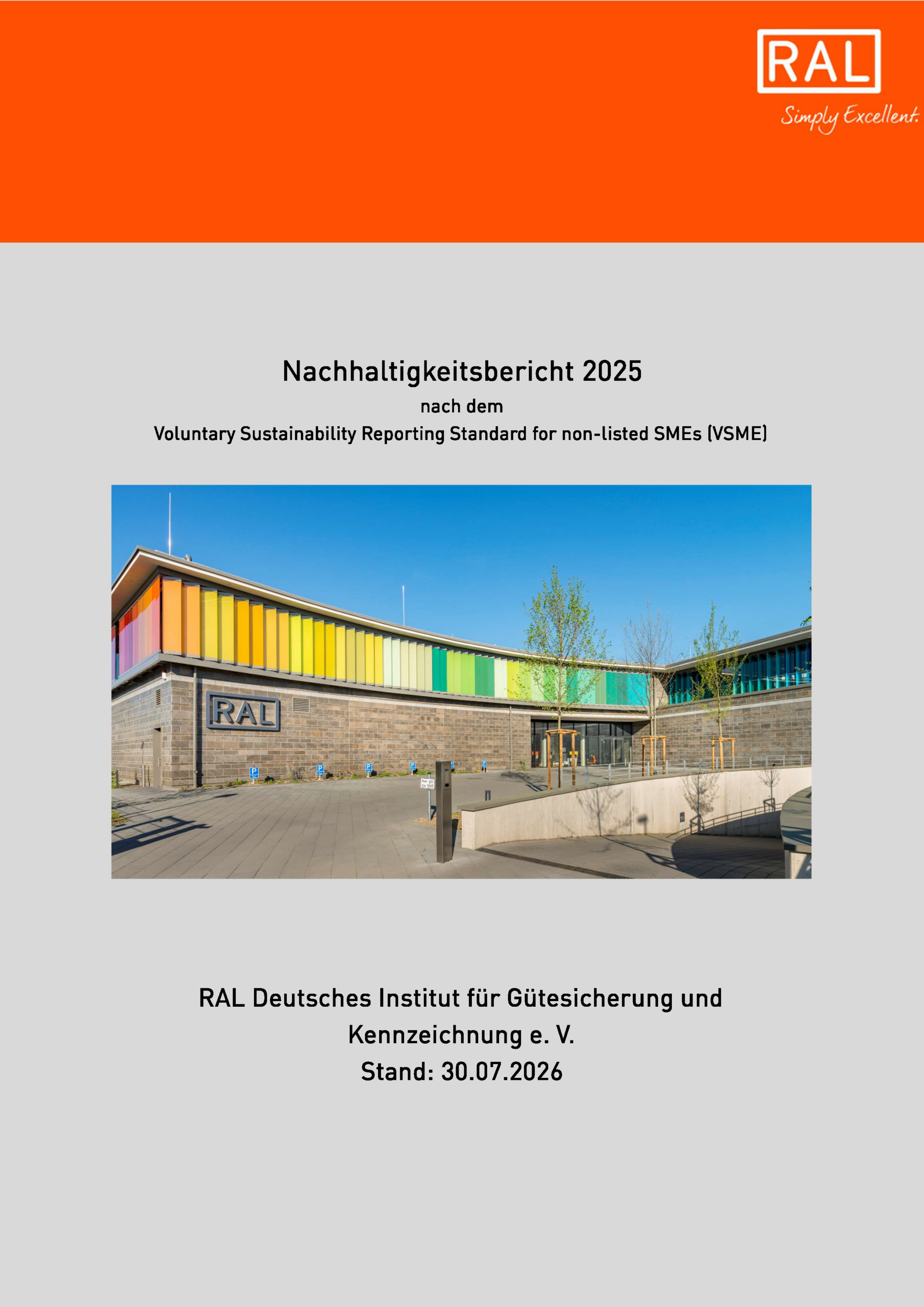Cover des RAL Nachhaltigkeitsberichts 2025
